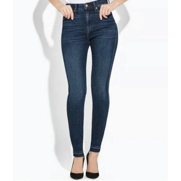 AYR The Riser High Rise Skinny Jeans Dark Wash Raw Hem Women’s W26 L28 LA Made - Picture 1 of 14